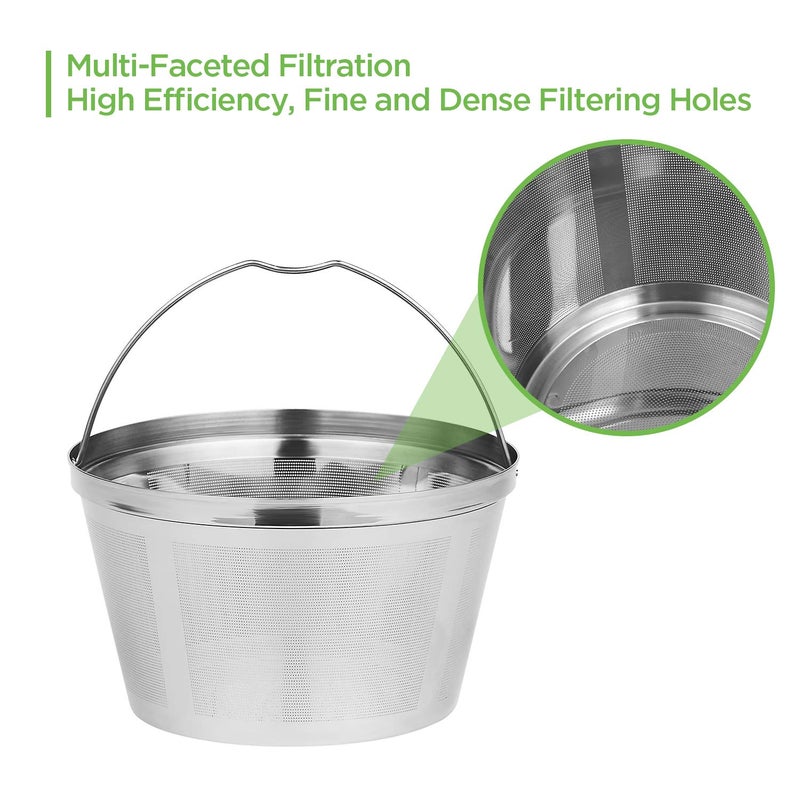 YEOSEN Reusable Coffee Filters 8-12 Cup Permanent Coffee Filters Basket Washable Compatible with Mr. Coffee Black & Decker Coffee Maker Filter 6-12 Cup - Image 3